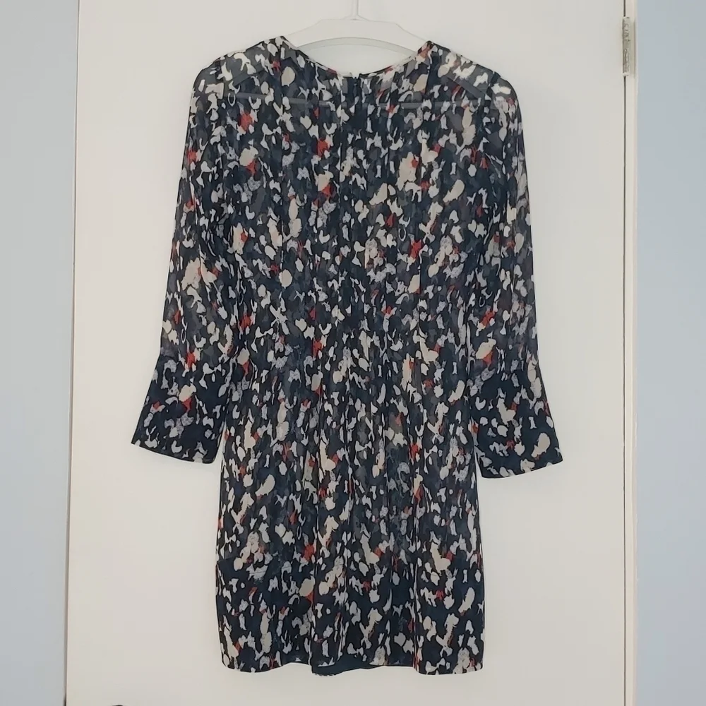 CLUB MONACO 100% silk crop sleeves sheer tunic dress - Picture 4 of 14